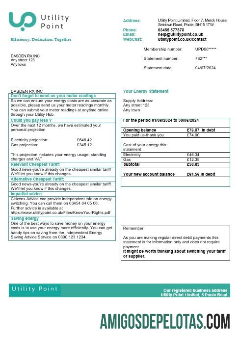 Para baixar modelo de fatura de serviços públicos de negócios do Reino Unido em formatos Word e PDF